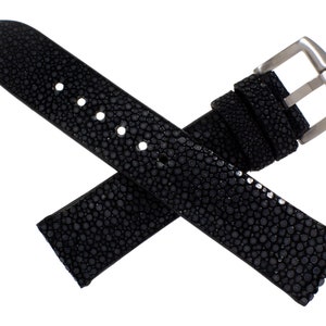 Handmade Genuine Black Stingray Leather Skin Watch Strap made in U.S.A ...
