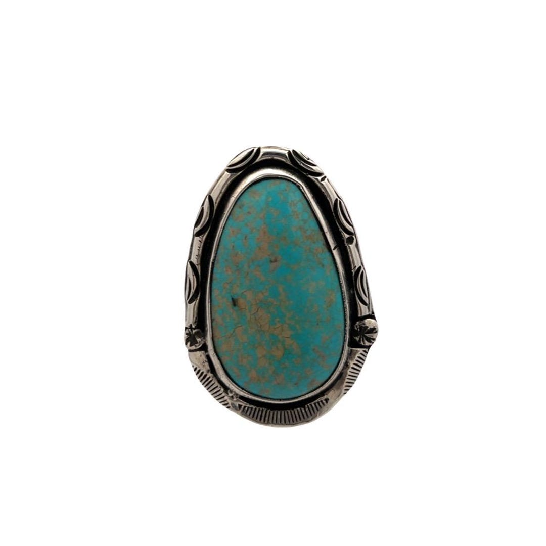 Vintage Navajo Turquoise Ring – Sterling Silver – Size 8 – Native ...