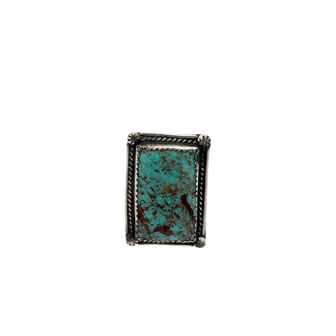 Vintage Navajo Turquoise Ring – Handmade Sterling Silver – Size 7 1/4 ...