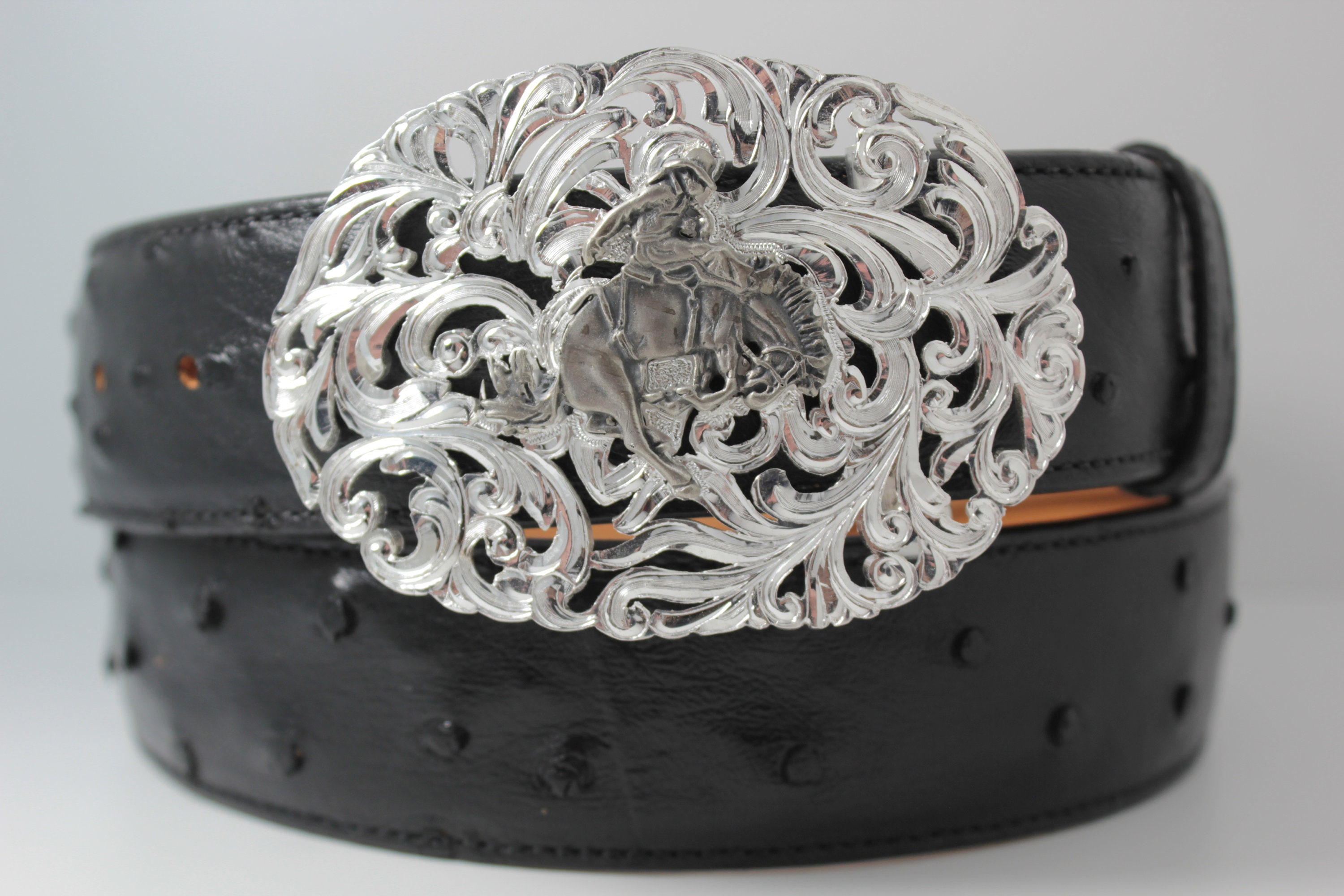 Handmade Sterling Silver Buffalo Cowboy Trophy Belt Buckle Etsy