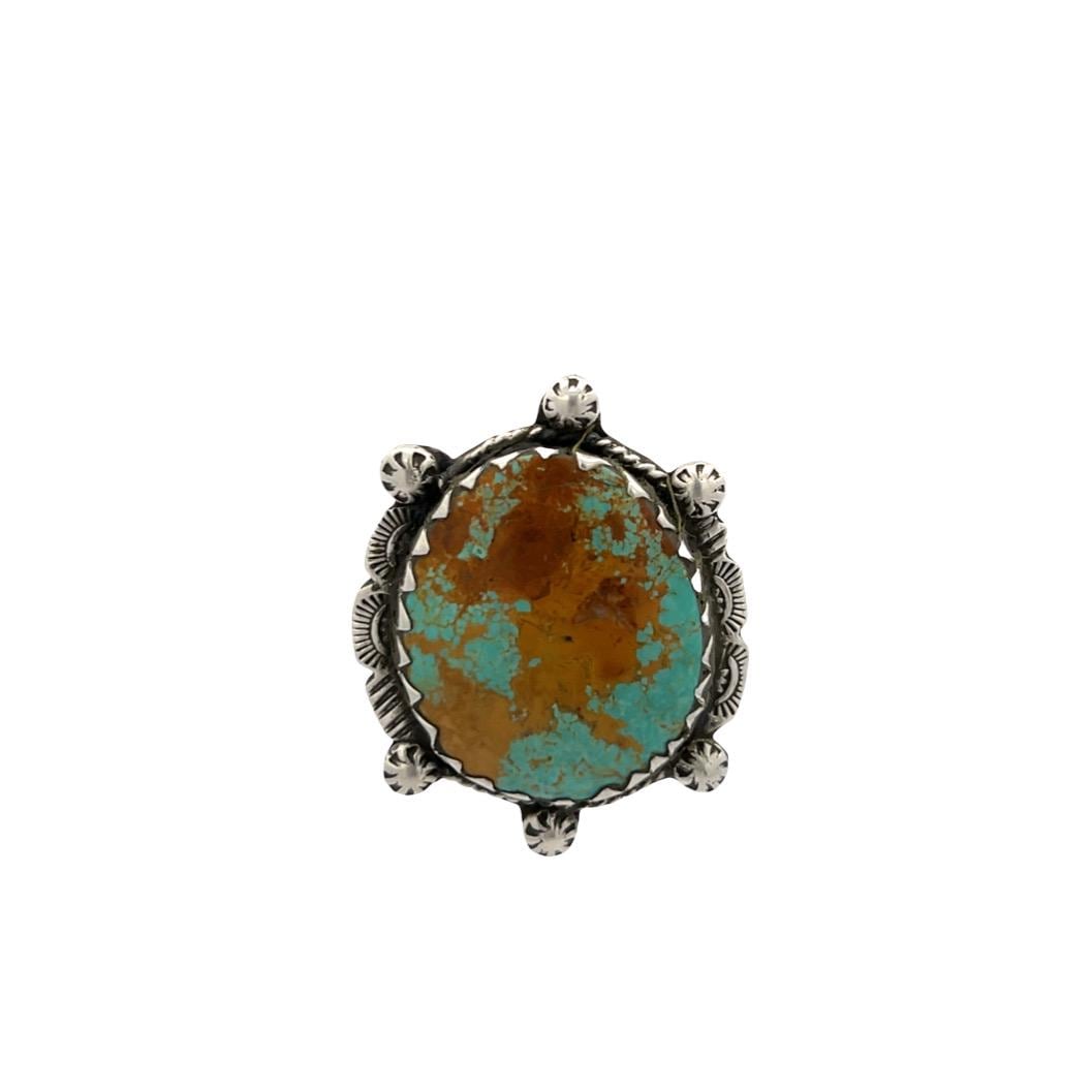 Vintage Navajo Turquoise Ring in Sterling Silver – Handmade – Size 7 3/ ...