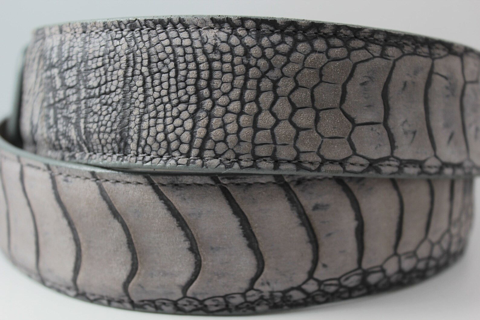 Handmade Genuine Cement Ostrich Leg Leather Belt made in | Etsy