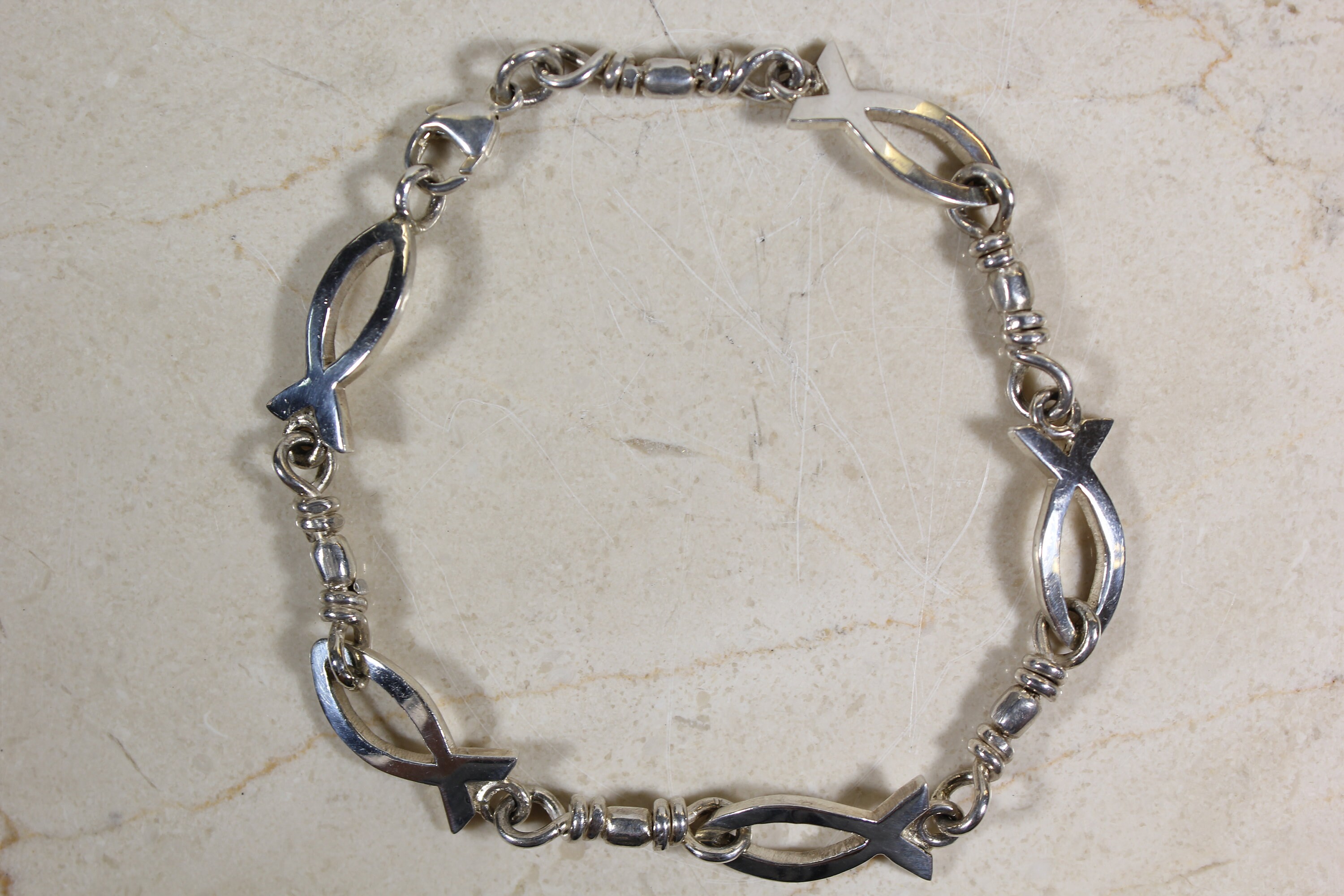 thumbnail image 2 of Sterling Silver Fisher Of Men Bracelet Or Necklace – Inspirational Cross Gift 2 of 2