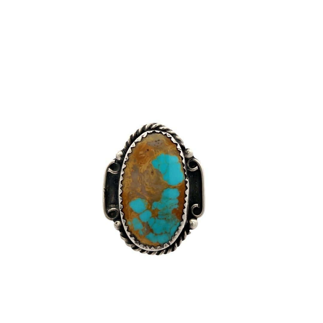 Vintage Navajo Turquoise Ring | Natural Stone Sterling Silver | Size 7. ...
