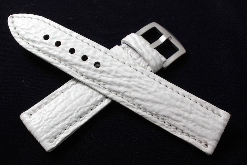 Genuine Handmade White Shark Leather Watch Strap 18 20 22 - Etsy