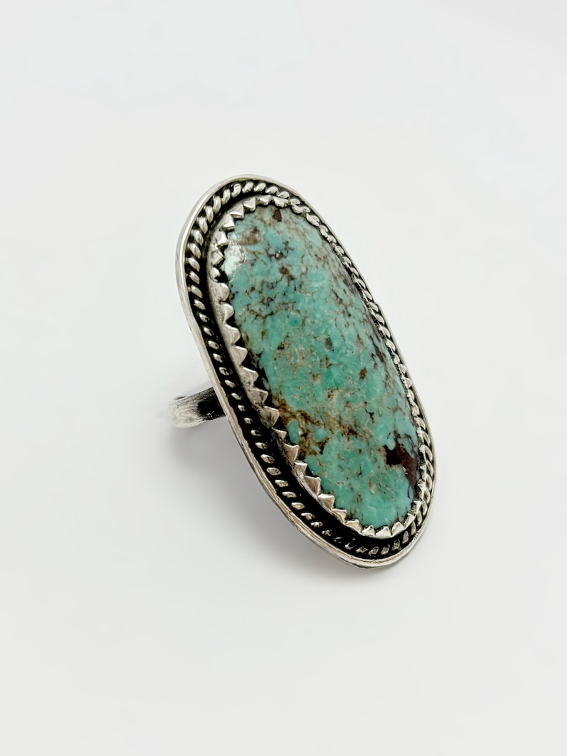 Vintage Navajo Sterling Silver Natural Turquoise Ring – Handmade ...