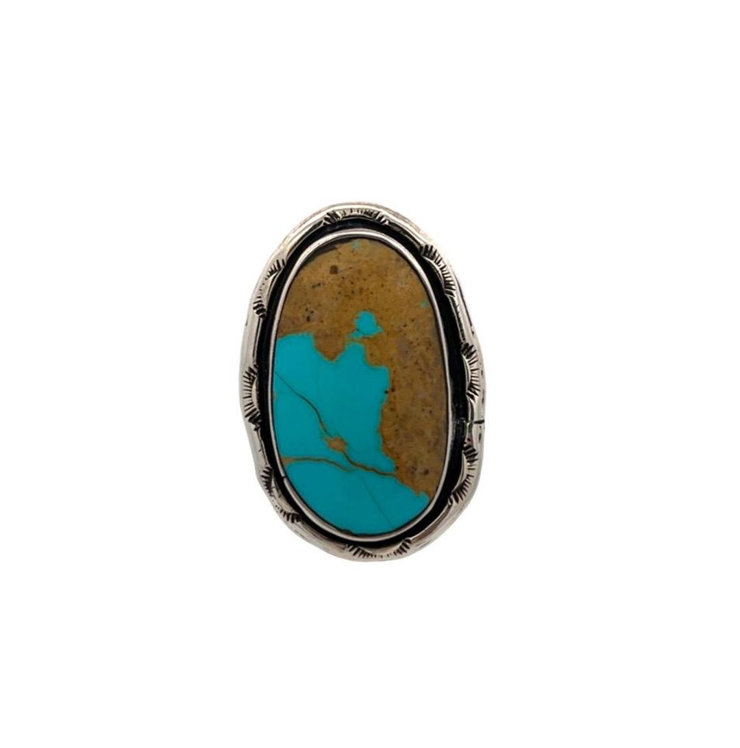 Vintage Navajo Turquoise Ring | Handmade Sterling Silver | Size 7 1/4 ...