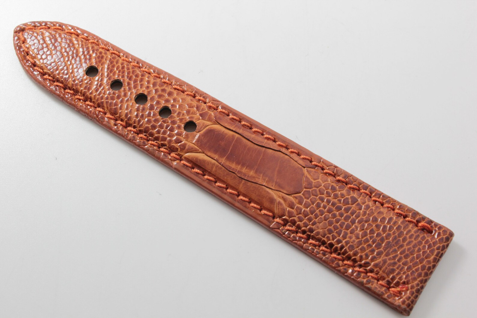 Genuine Handmade Cognac Ostrich Leg Leather Watch Strap made - Etsy