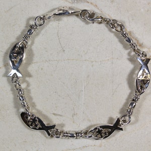 Ichthus Link Sterling Silver Bracelet 7 - ACTS Store