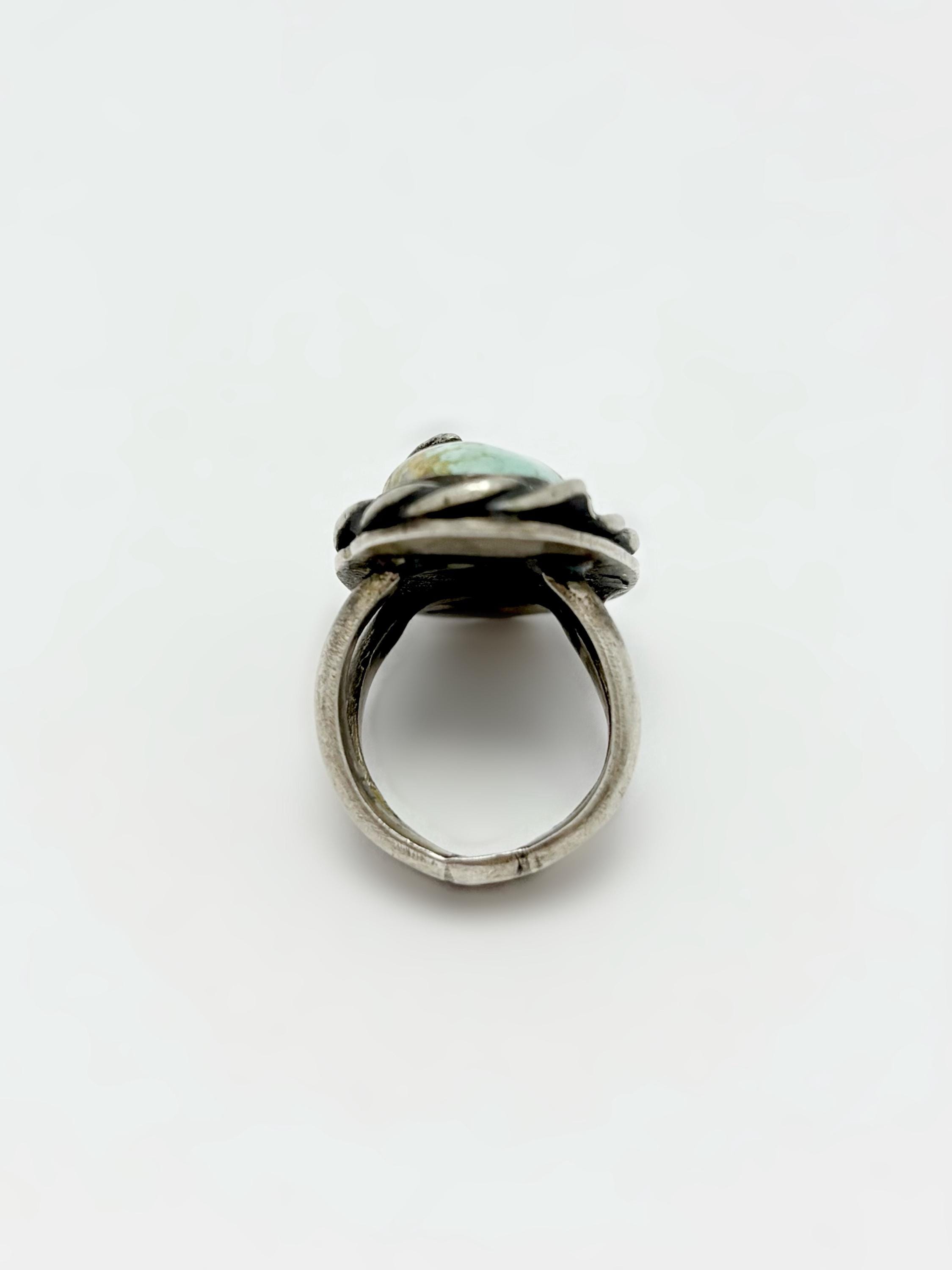 Vintage Navajo Natural Turquoise Ring – Sterling Silver – Size 3 – 12 ...