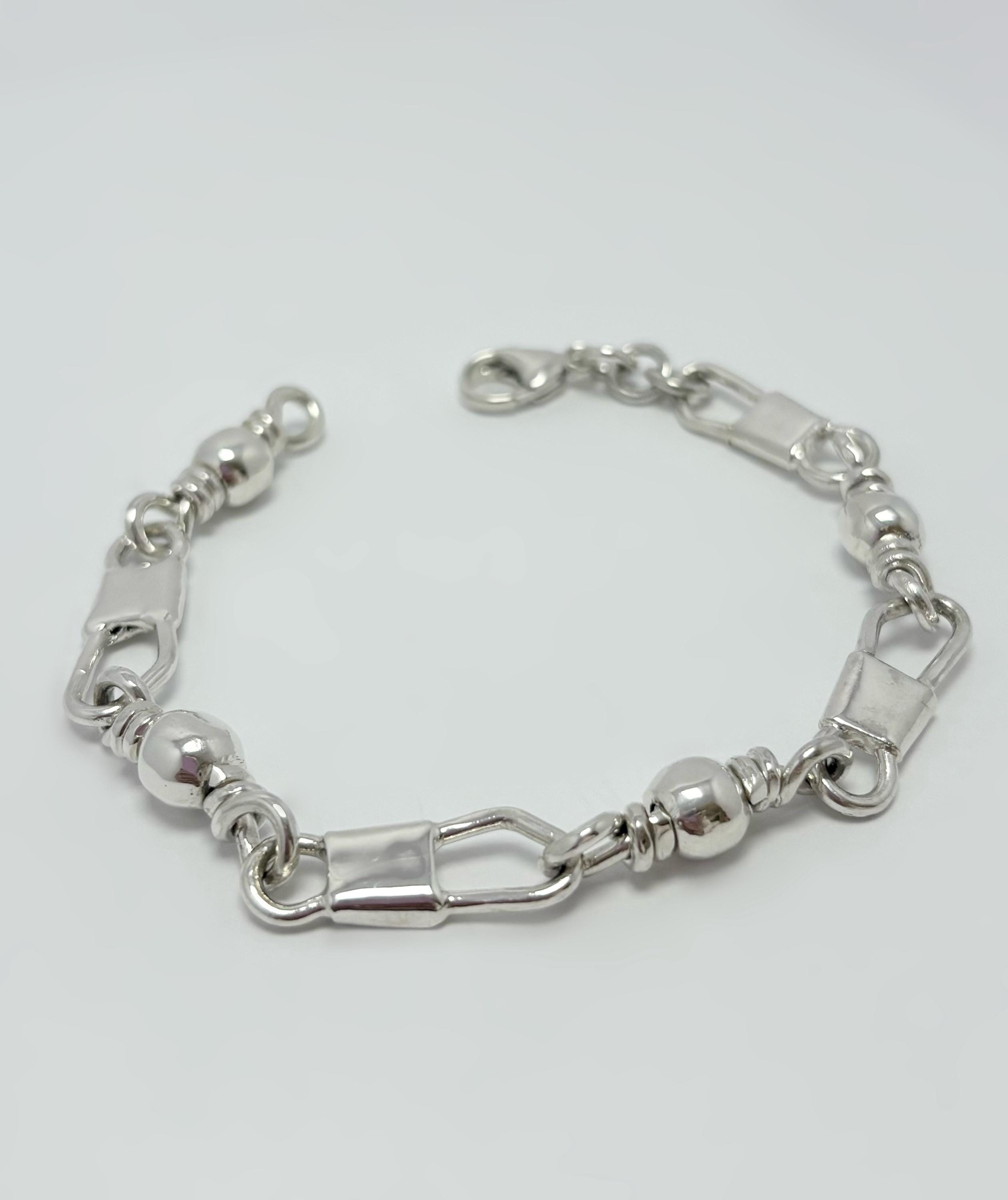 アクセサリー FANTASTIC MAN Sterling Silver ACTS Sterling Silver Fishers of Men Bracelet XL Heavy Link 8.5