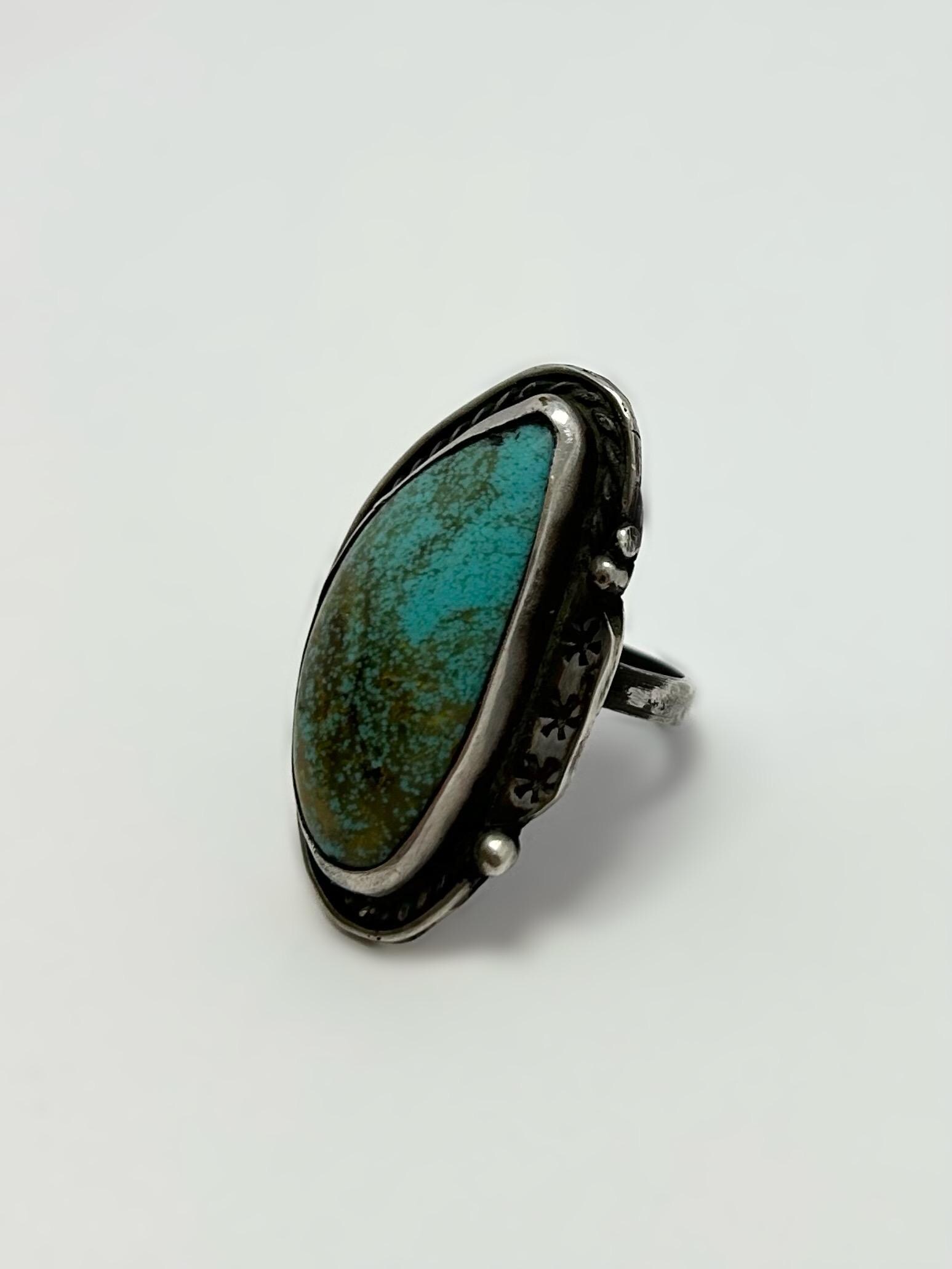Vintage Navajo Turquoise Ring | Sterling Silver .925 | Natural ...