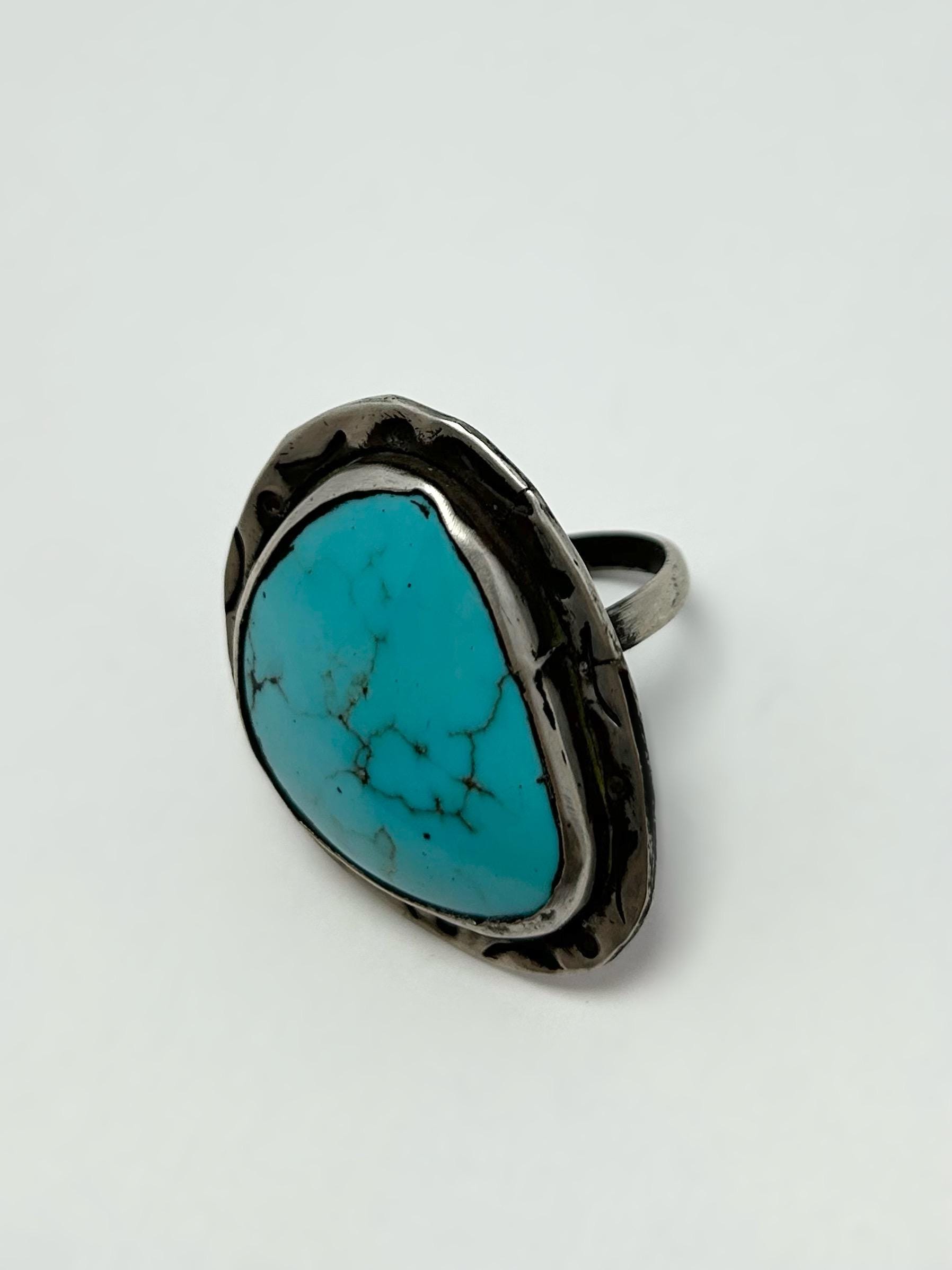 Vintage Navajo Turquoise Ring | Sterling Silver .925 | Natural ...