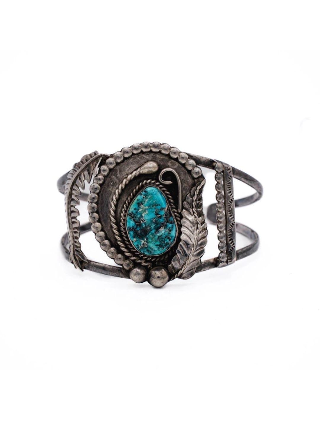Vintage Native American Turquoise Cuff Bracelet | Old Pawn Sterling ...