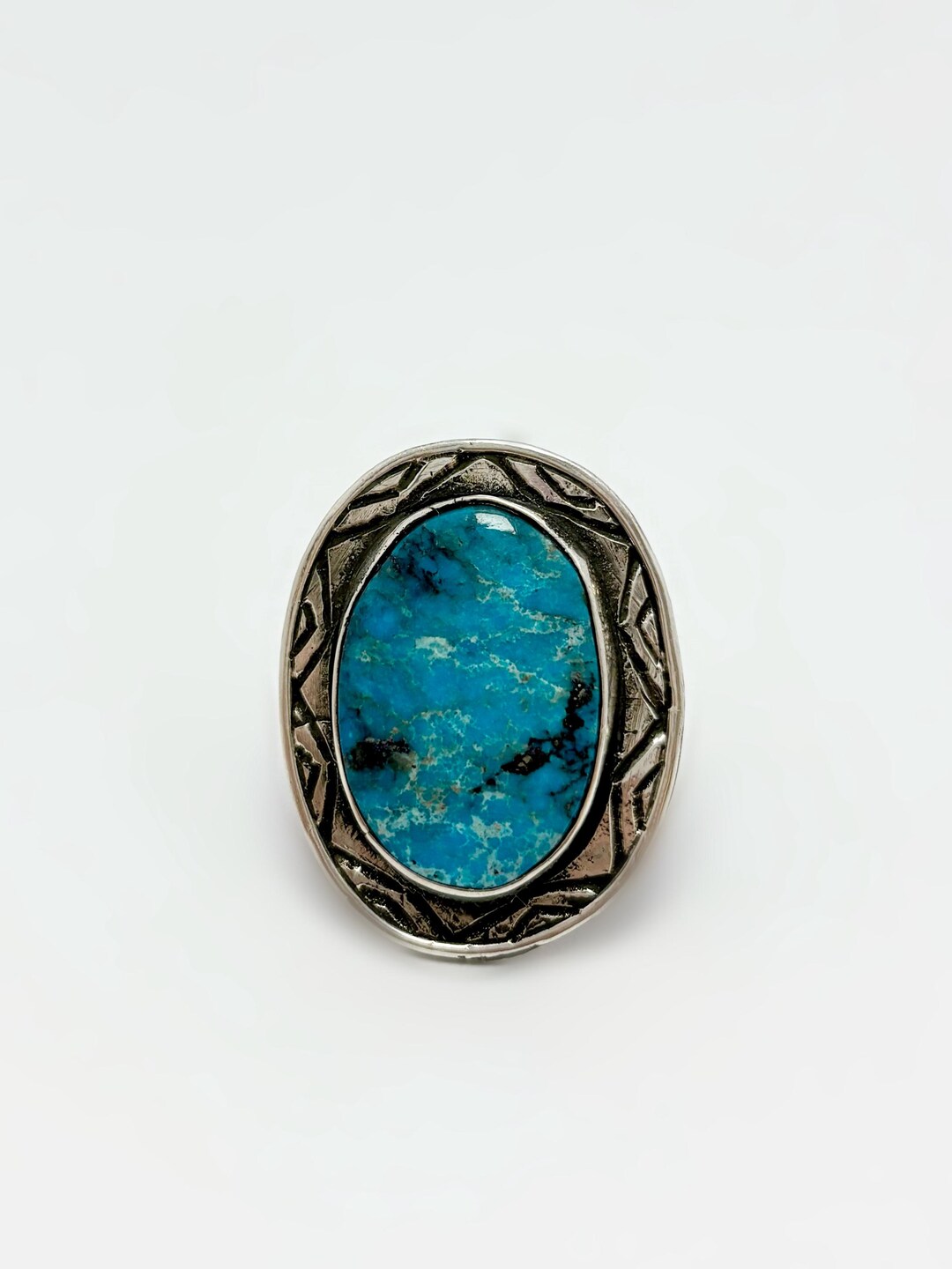 Vintage Navajo Natural Turquoise Ring | Sterling Silver | Size 7.5 ...