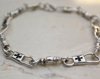 Amor Jewelry ACTS Fishers Of Men Sterling Silver Bracelet - Unisex, 7.5-9 Inch, Made In USA