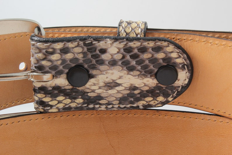 Handmade Genuine Natural Python Leather Belt Made in U.S.A afbeelding 4