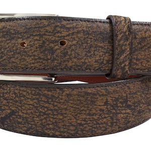 Genuine Rustic Brown Cape Buffalo Leather Belt (Made in U.S.A)