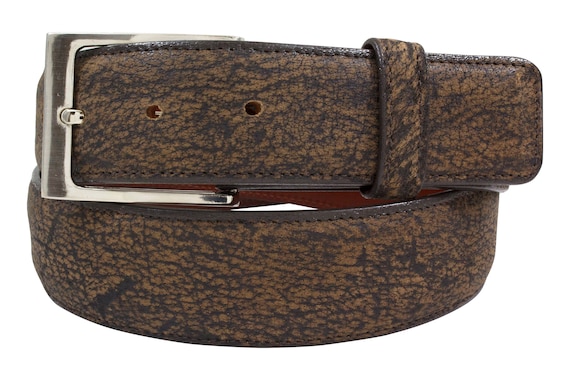 Genuine Rustic Brown Cape Buffalo Leather Belt made in U.S.A