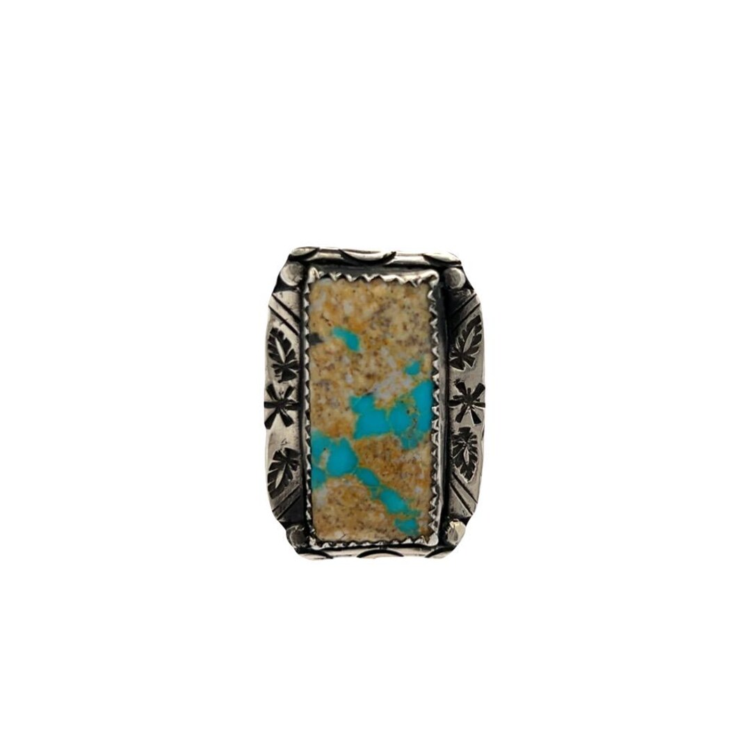 Vintage Navajo Turquoise Ring Sterling Silver | Size 8 | Handmade ...
