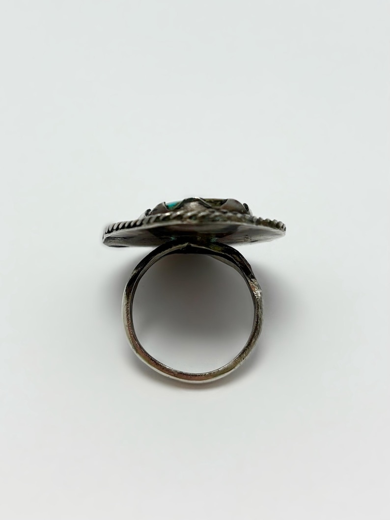 Vintage Navajo Turquoise Ring in Sterling Silver | Native American ...
