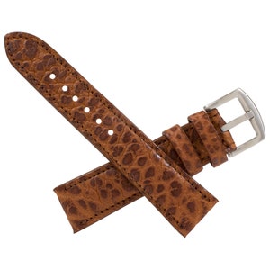 Handmade Genuine Cognac American Bison Leather Watch Strap (Made in U.S.A)