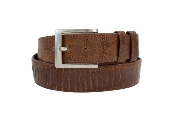 High Quality Authentic Ostrich Skin Men's Belt without Buckle