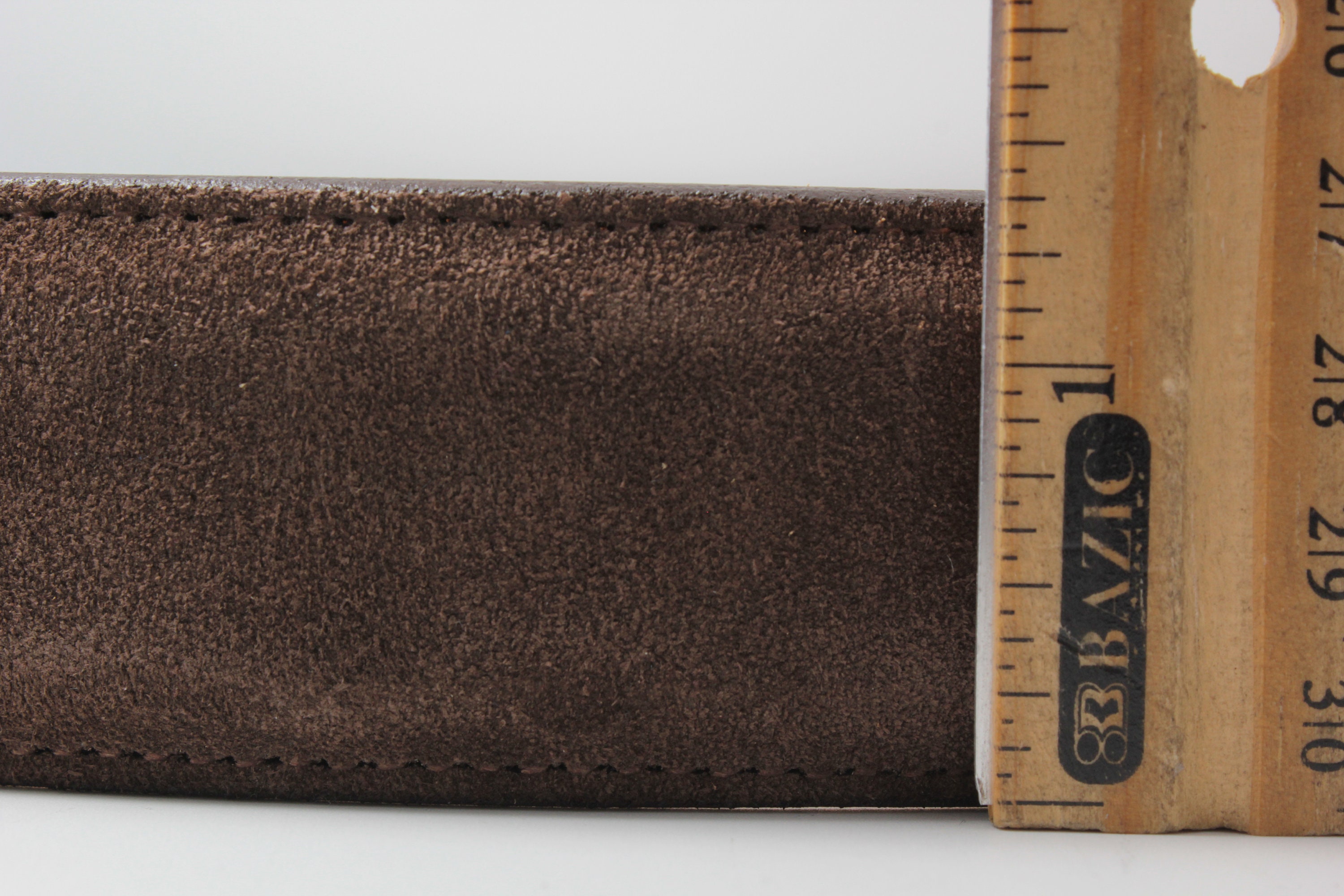 Genuine Brown Italian Suede Leather Belt Made in U.S.A | Etsy