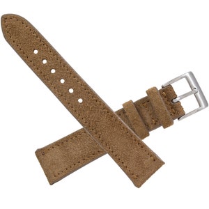 Handmade Genuine Cognac Italian Suede Leather Watch Strap (Made in U.S.A)
