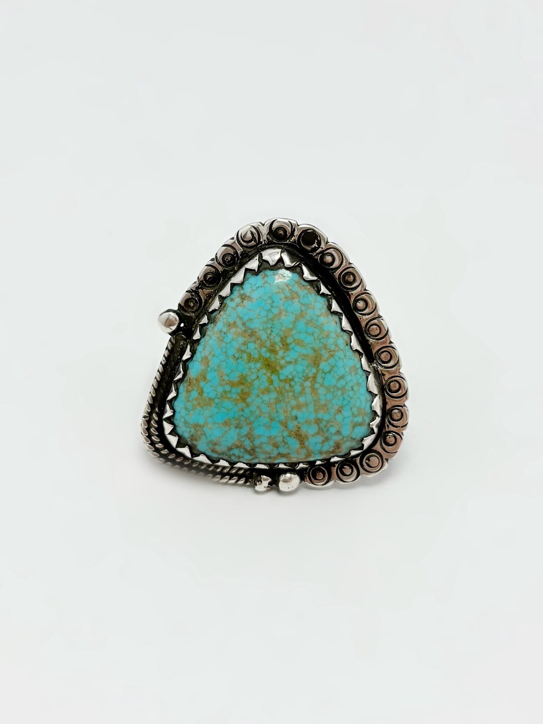 Vintage Navajo Sterling Silver Ring With Natural Turquoise – Size 8 ...