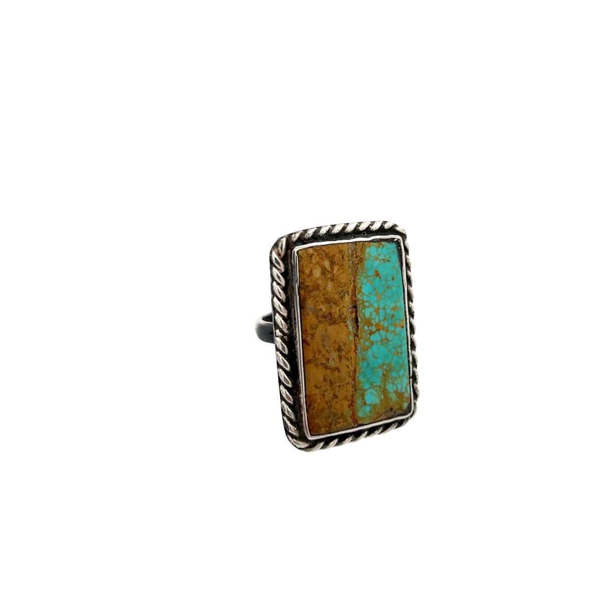 Vintage Navajo Turquoise Ring – Handmade Sterling Silver – Size 7 ...