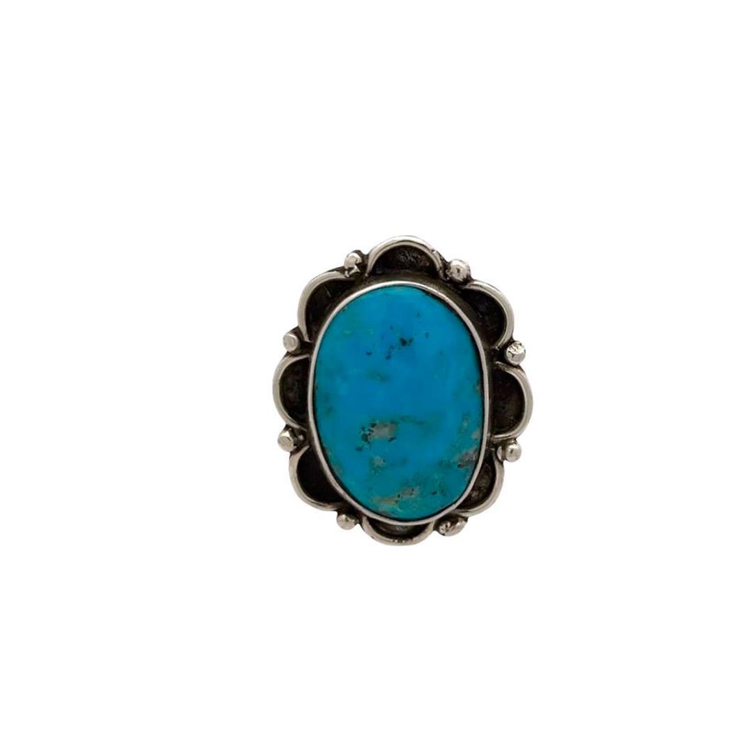Vintage Navajo Natural Turquoise Ring – Sterling Silver – Size 7 1/4 ...