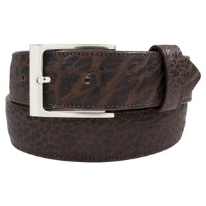 Genuine Handmade Brown American Bison Leather Belt (Made in U.S.A)