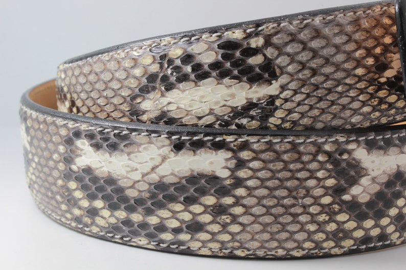 Handmade Genuine Natural Python Leather Belt Made in U.S.A afbeelding 2