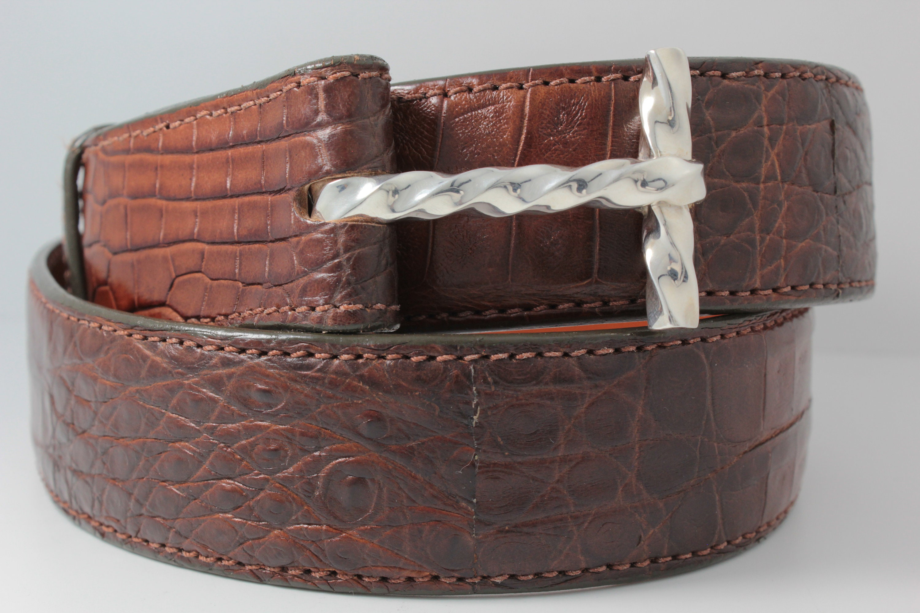 Handmade Sterling Silver .925 Twist Belt Buckle Etsy