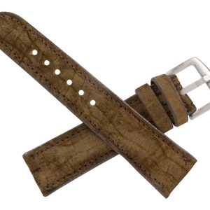 Handmade Genuine Brown Hippopotamus Leather Watch Strap (Made in U.S.A)