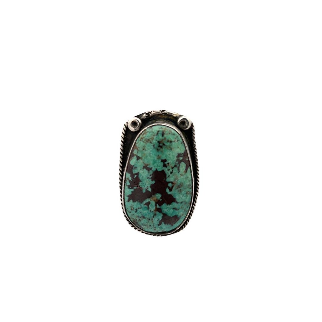 Vintage Navajo Sterling Silver Ring With Natural Turquoise – Size 9 ...