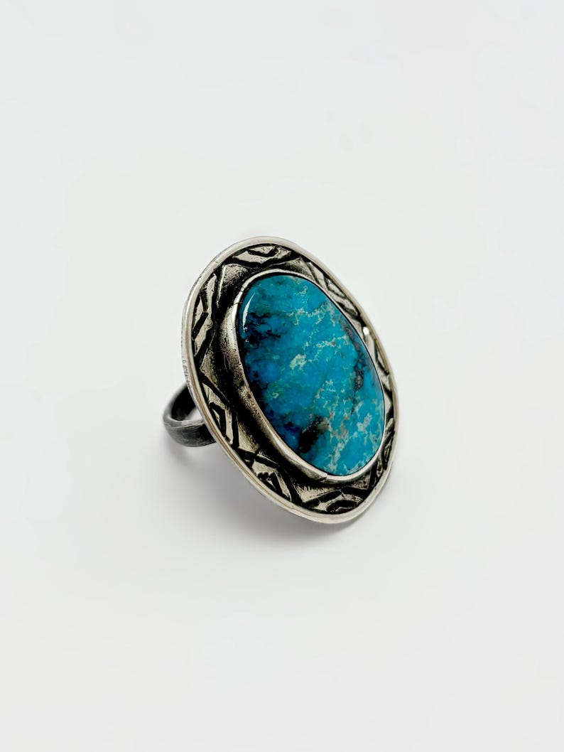 Vintage Navajo Natural Turquoise Ring | Sterling Silver | Size 7.5 ...