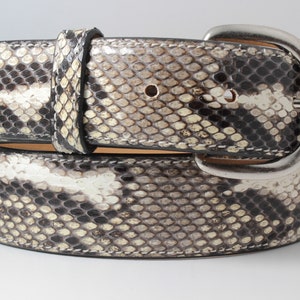 Handmade Genuine Natural Python Leather Belt Made in U.S.A afbeelding 1