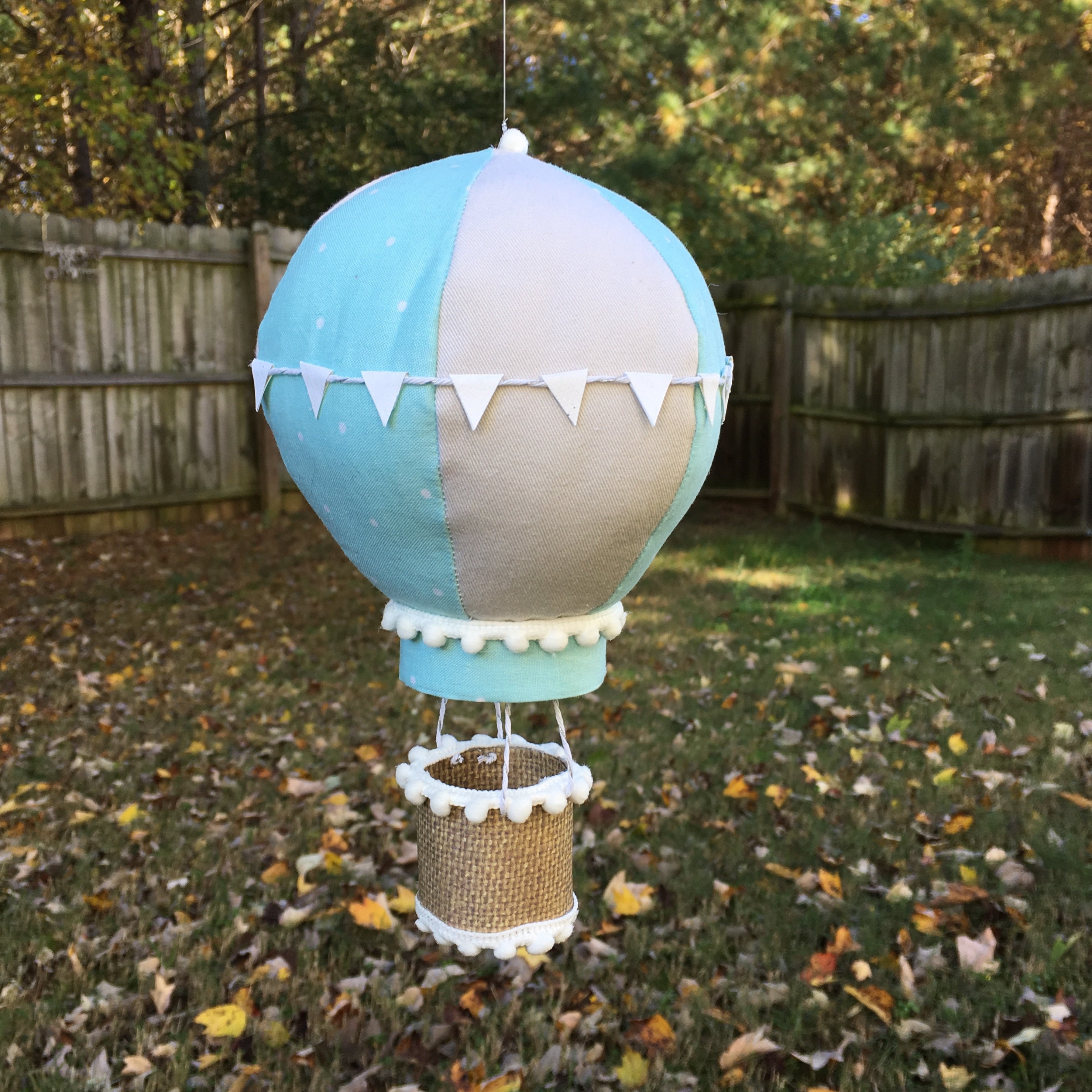 Fabric Hot Air Balloon Decor with Felt Cloud 5 Wide Etsy