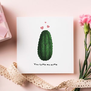 Brutale augurk liefdeskaart, grappige verjaardagskaart man vrouw vriend vriendin, onbeleefde verjaardagskaarten voor hem haar, ik hou van jou kaart