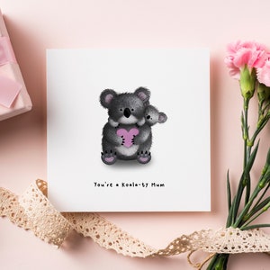 Schattige koala Moederdagkaart, gelukkige Moederdagkaart, liefdeskaart voor moeder, koalabeerkaart voor moeder, Moederdagkaart, verjaardagskaart voor moeder