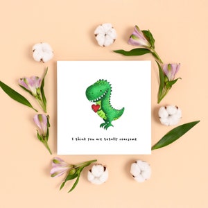 Cartão engraçado de dia dos namorados de dinossauro, cartão de amor de dinossauro para namorado, namorada, ele, ela, cartão de aniversário fofo para ele, ela, cartões de amor engraçados
