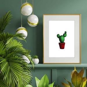 A4 Hand Drawn Cactus Wall Print, Plant Gift, Plant Themed Prints, Wall Decor, Digital Art