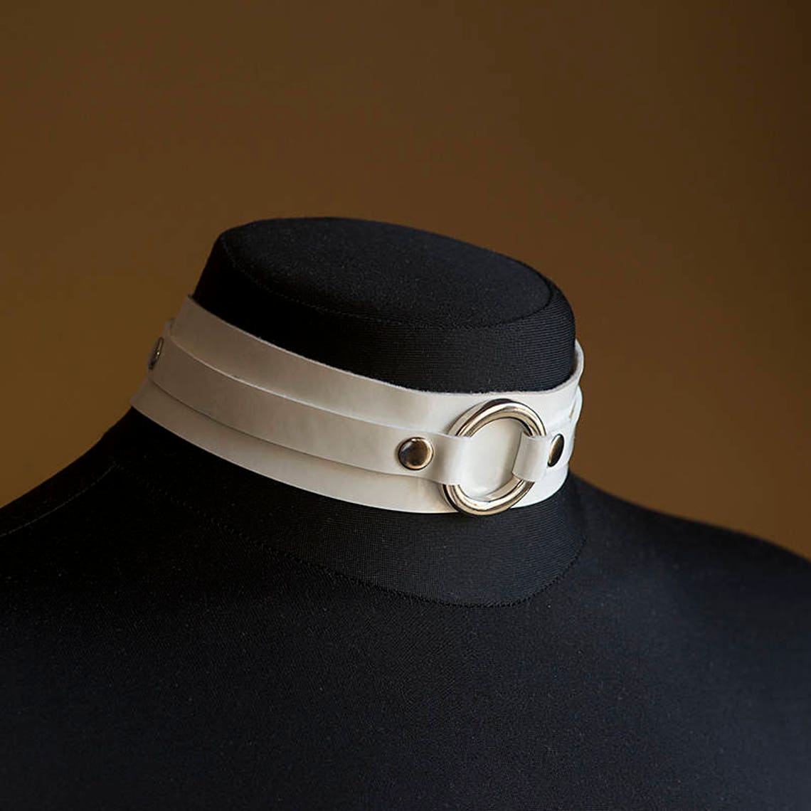 White Faux Choker Leather Collar Chocker Leather Choker Etsy