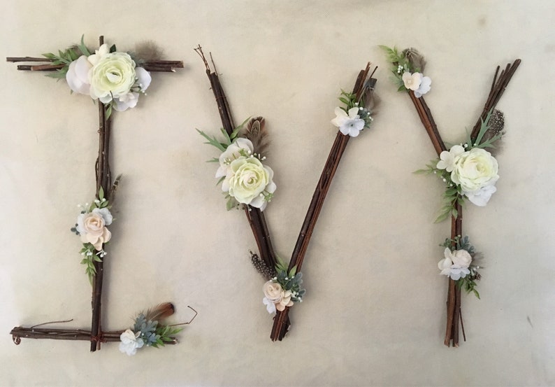 Woodland Nursery Letter Twig Letter Twig Monogram Rustic image 6