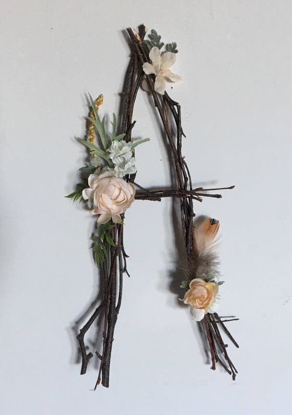 Woodland Nursery Letter Twig Letter Twig Monogram Rustic Etsy
