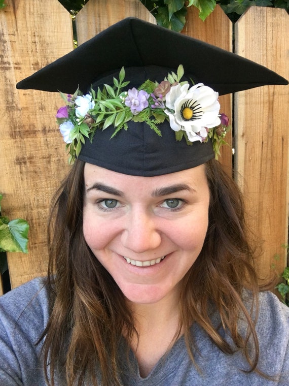 Flower Grad Cap Graduation Cap Crown Grad Cap Flower Crown Etsy