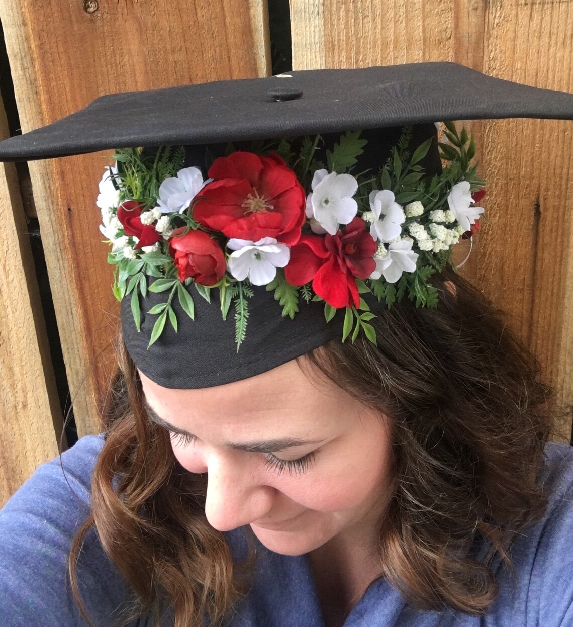 Flower Grad Cap Graduation Cap Crown Grad Cap Flower Crown Etsy