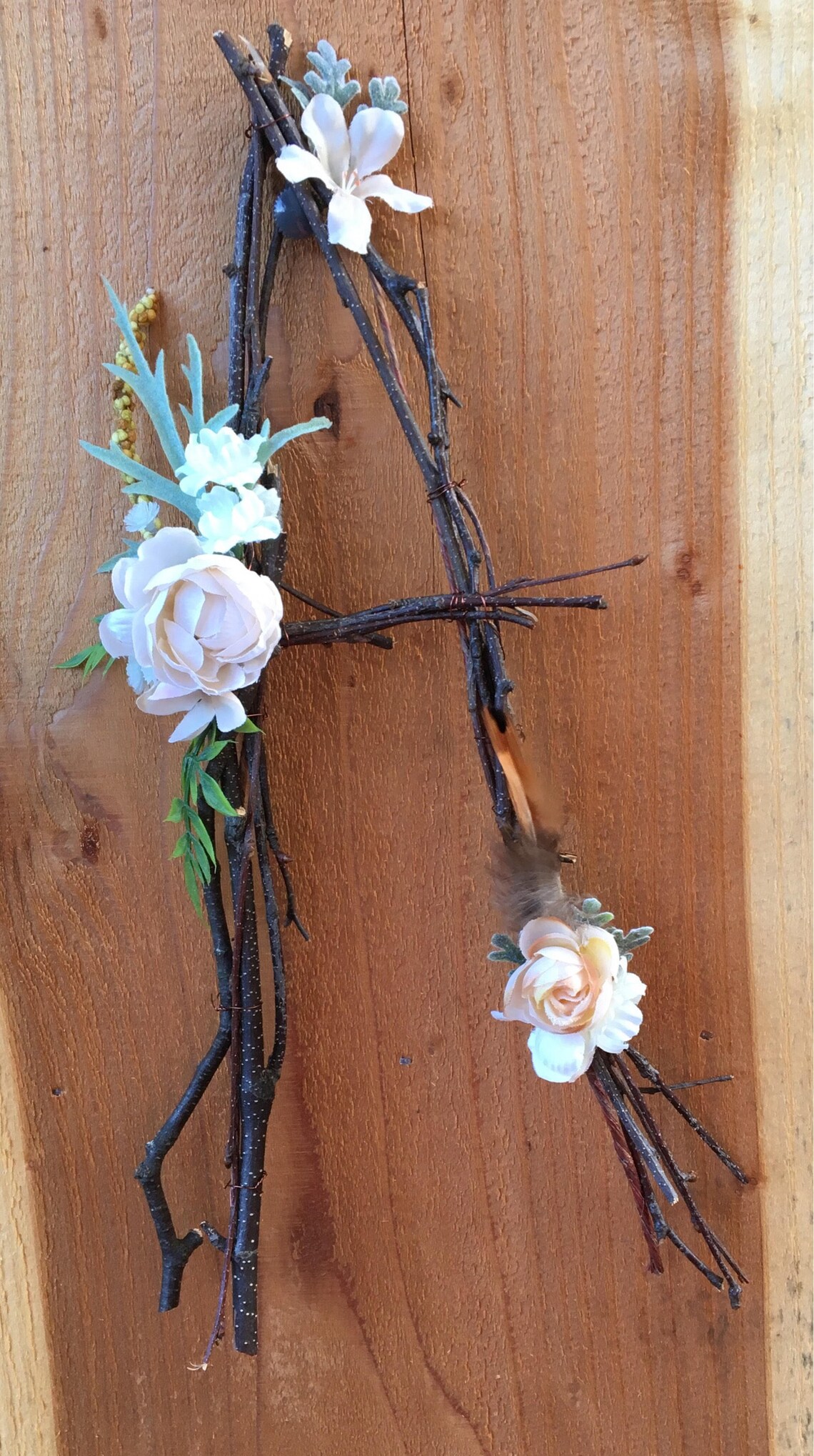 Woodland Nursery Letter Twig Letter Twig Monogram Rustic Etsy